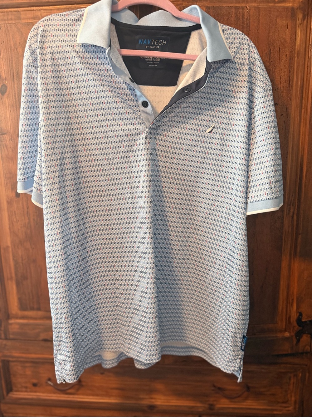 Nautica Light Blue Patterned Men's Polo